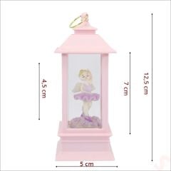 Uçuşan Simli,12,5cm x 5cm Led Işıklı Balerin Fener Küre - D