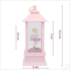 Uçuşan Simli,12,5cm x 5cm Led Işıklı Balerin Fener Küre - D