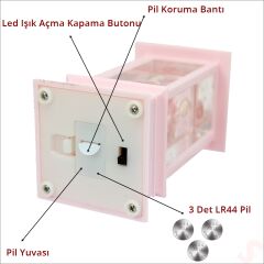 Uçuşan Simli,12,5cm x 5cm Led Işıklı Balerin Fener Küre - D