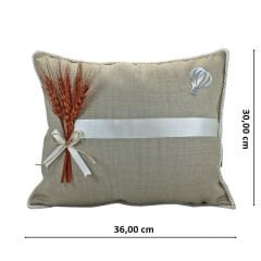 Kuru Çiçek Tanzimli, Jüt Kumaş Takı Yastığı