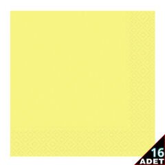 Makaron Peçete, 33 x 33 cm - 16 Adet - Sarı