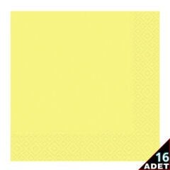 Makaron Peçete, 33 x 33 cm - 16 Adet - Sarı