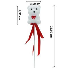 Ayıcık Çubuk, 22 x 4,5 x 3 cm Beyaz - 10 Adet