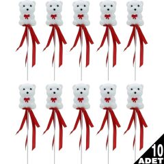 Ayıcık Çubuk, 22 x 4,5 x 3 cm Beyaz - 10 Adet