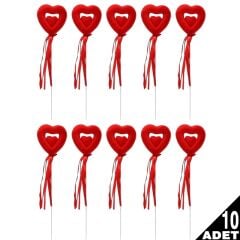 Kalp Çubuk İç İçe Kalp, 21 cm x 4,5 cm - 10 Adet