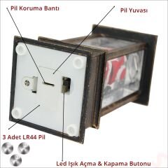 Uçuşan Simli,12,5cm x 5cm Led Işıklı Fener Küre - Noel Baba