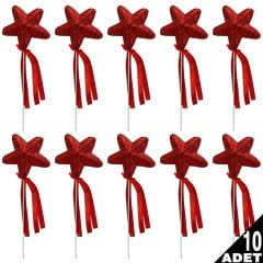 Yıldız Çubuk, 23 cm x 5,5 cm Kırmızı - 10 Adet
