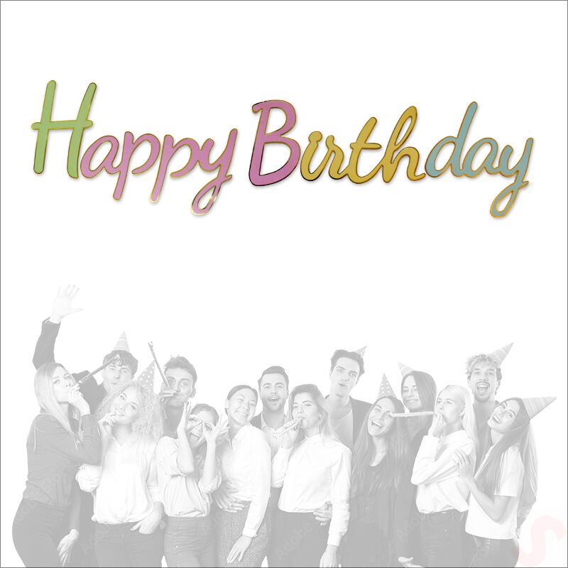Happy Birthday Makaron Karton Banner, 2 mt