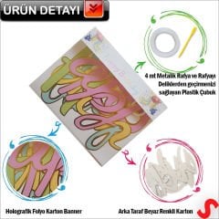 Happy Birthday Makaron Karton Banner, 2 mt