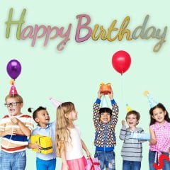 Happy Birthday Makaron Karton Banner, 2 mt