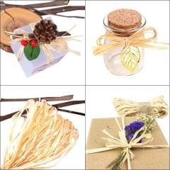 Doğal Rafya Saman İp, Süsleme ve Dolgu Malzemesi - 50 Gr