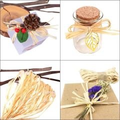 Doğal Rafya Saman İp, Süsleme ve Dolgu Malzemesi - 50 Gr