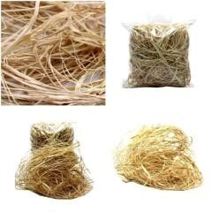 Doğal Rafya Saman İp, Süsleme ve Dolgu Malzemesi - 50 Gr