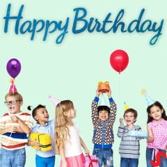 Happy Birthday Simli Folyo Karton Banner, 2 mt - Mavi