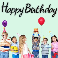 Happy Birthday Simli Folyo Karton Banner, 2 mt - Siyah