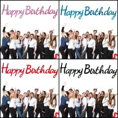 Happy Birthday Simli Folyo Karton Banner, 2 mt - Siyah