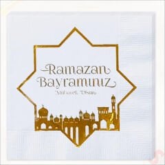 Ramazan Bayramı Altın Baskılı Peçete - 16 Adet