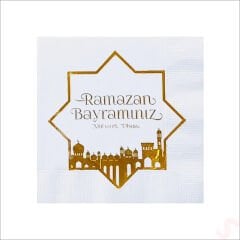 Ramazan Bayramı Altın Baskılı Peçete - 16 Adet