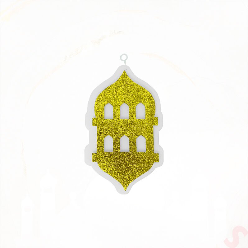 Ramazan Feneri Strafor SüS, 25cm x 15cm - Altın