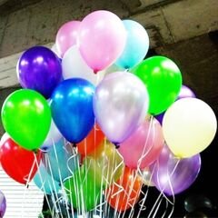 Metalik Parlak Balon, 10 Adet - Çok Renkli