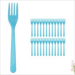 Plastik Çatal, Mavi - 24 Adet