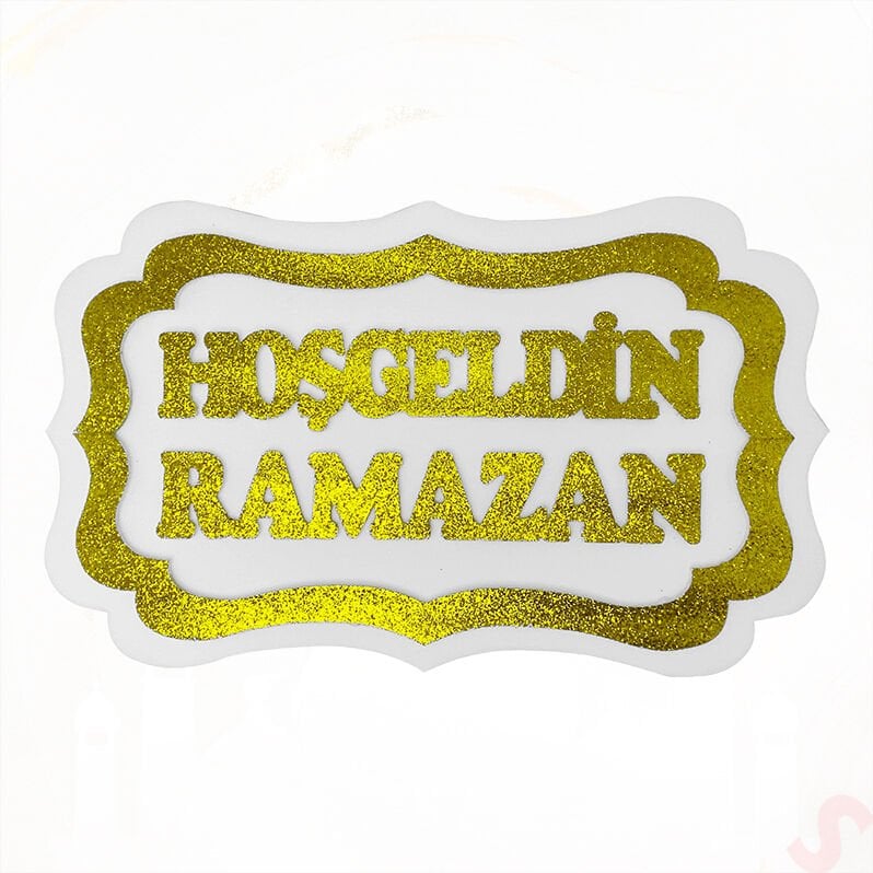 Hoşgeldin Ramazan Strafor SüS, 30cm x 47cm - Beyaz Altın