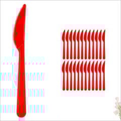 Plastik Bıçak, Kırmızı - 25 Adet