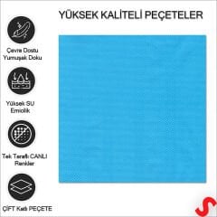 Mavi Peçete - 33cm x 33cm - 20 Adet