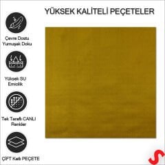 Altın Peçete - 33cm x 33cm - 20 Adet