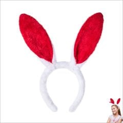 Tavşan Kulağı Pelüş Taç - Kırmızı