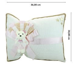 Takı Yastığı, Keten Kumaş Pembe & Altın
