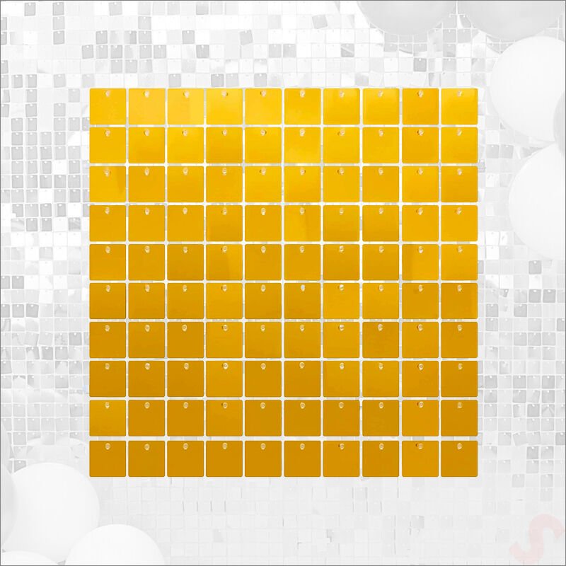 Işıltılı Pul Payetli Arka Fon Paneli, 30cm x 30cm - Altın