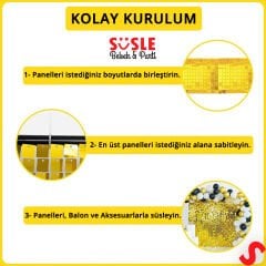 Işıltılı Pul Payetli Arka Fon Paneli, 30cm x 30cm - Altın