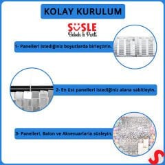 Işıltılı Pul Payetli Arka Fon Paneli, 30cm x 30cm - Gümüş