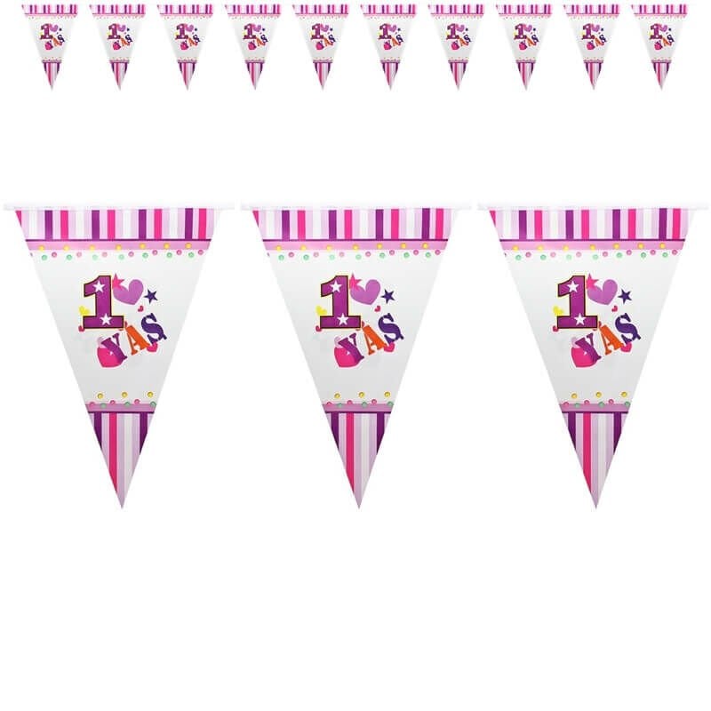 1 Yaş Bayrak Flama, 2,10 mt, Pembe