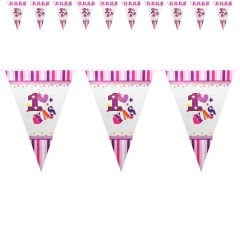 1 Yaş Bayrak Flama, 2,10 mt, Pembe