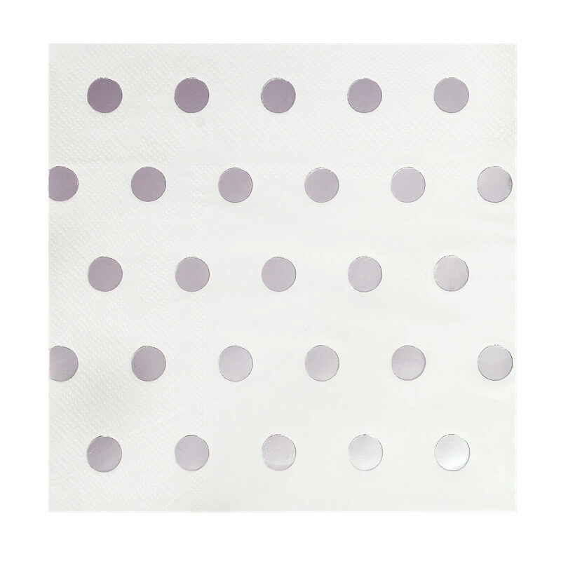 Varak Baskılı Puanlı Peçete, Gümüş - 33 x 33 cm - 10 Adet