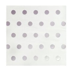 Varak Baskılı Puanlı Peçete, Gümüş - 33 x 33 cm - 10 Adet