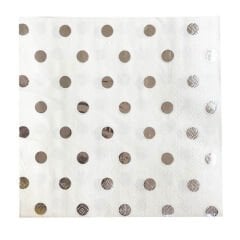 Varak Baskılı Puanlı Peçete, Gümüş - 33 x 33 cm - 10 Adet