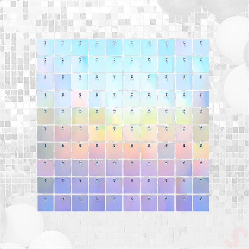 Işıltılı Pul Payetli Arka Fon Paneli, 30cm x 30cm - Rainbow