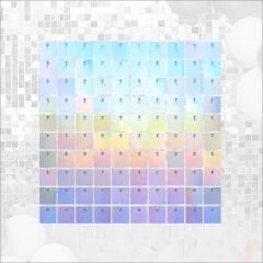 Işıltılı Pul Payetli Arka Fon Paneli, 30cm x 30cm - Rainbow
