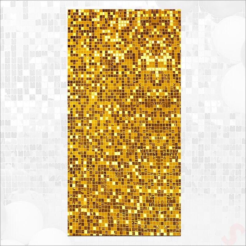 Işıltılı Pul Payetli Arka Fon Paneli, 90cm x 180cm - Altın