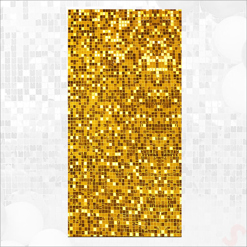 Işıltılı Pul Payetli Arka Fon Paneli, 90cm x 180cm - Altın
