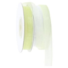 Organze Kurdele, 1,00 cm x 23 mt -  6 Renk Seçenekli - BEYAZ