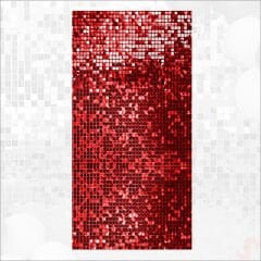 Işıltılı Pul Payetli Arka Fon Paneli, 90cm x 180cm - Kırmızı