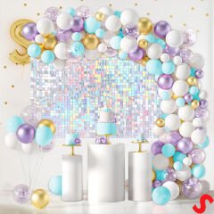 Işıltılı Pul Payetli Arka Fon Paneli, 90cm x 180cm - Rainbow