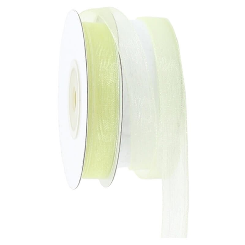 Organze Kurdele, 1,00 cm x 23 mt -  6 Renk Seçenekli - KREM