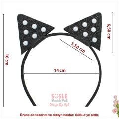 Kedi Kulaklı Taç - Siyah