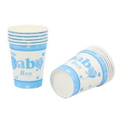 Baby Shower Karton Bardak, Mavi - 8 Adet