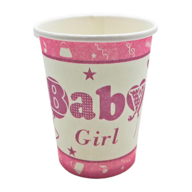 Baby Shower Karton Bardak, Pembe - 8 Adet